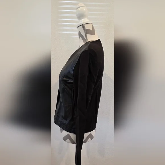 Anne Klein Women's Genuine Leather Jacket Sweater - Item 057 - Picture 2 of 14